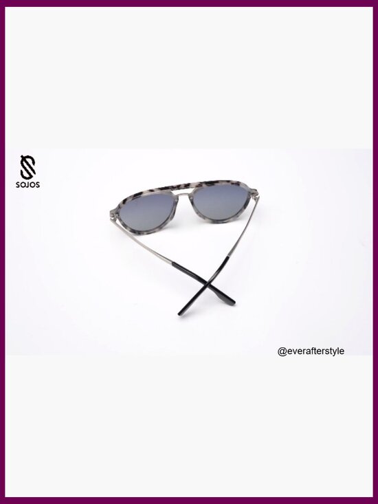 Retro Aviator Polarized Sunglasses with Plastic&Metal Frame